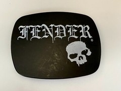 FENDER Electric Guitars Skull Musician Rock Band Black Belt Buckle