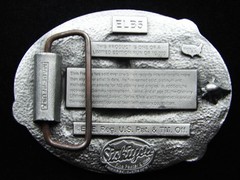 RG09131 *NOS* REALLY COOL **ELVIS THE KING OF ROCK & ROLL** PEWTER BELT BUCKLE