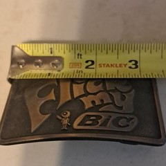 Bic Bronze Western Logo Belt Buckle Antique Finish Metal for Men 2&Prime; Solid