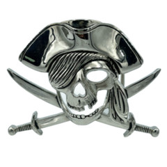 Sea Pirate Skull Skeleton Ship Flag Sword Knife Belt Buckle Boucle De Ceintures