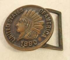 Vintage Belt Buckle Copper Indian Head Penny Design Fits 1-3/4&Prime; Belt Coolest!