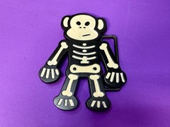 3D Skeleton Cartoon Style Cutout White Black Colored Fashion NOS Belt Buckle
