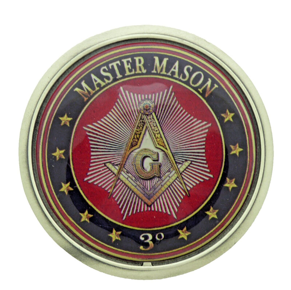 Vintage Mason Masonic Fraternal Compass Masonry Freemasonry Master Belt Buckle