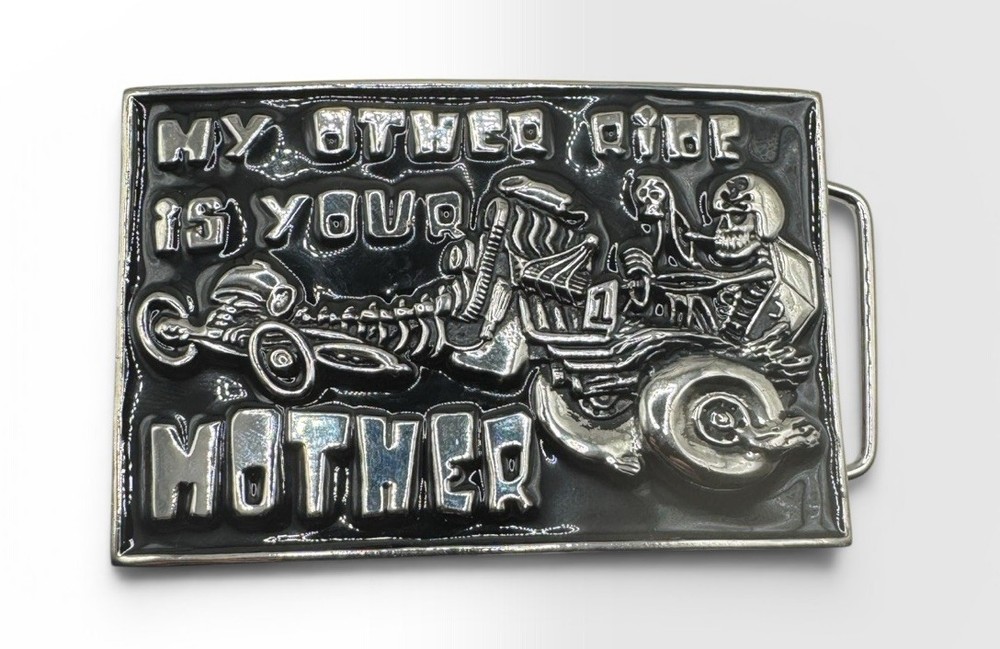 Bad Boy Belt Buckle Skeleton Hot Rod My Other Ride Is Your Mother New