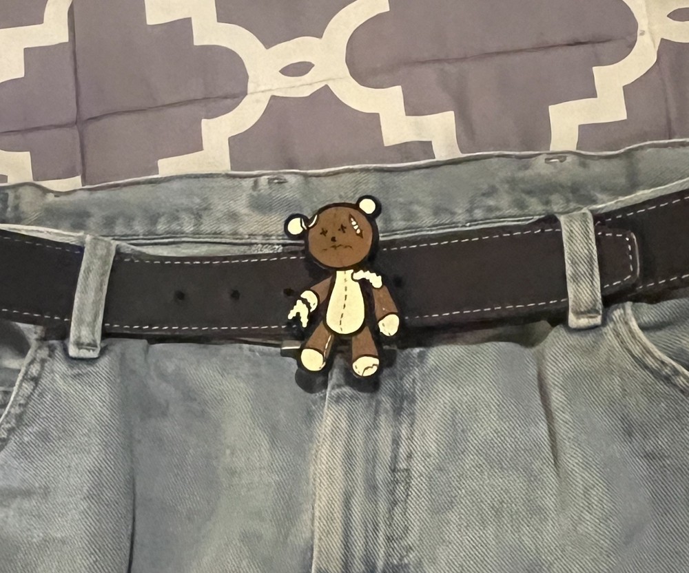 Ripped Zombie Bear Cartoon Belt Buckle Enamel Metal Men Woman Unisex Cartoon