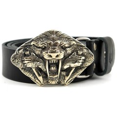 German silver belt buckle Steel fangs, Saber toothed cat buckle, tiger buckle