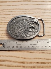 VTG Eagle Head Belt Buckle #1873 By Tandy Leather Company Made In USA Year 1986
