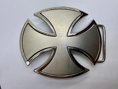 Maltese Celtic Iron Cross Gothic Punk Biker Vibe Cutout Outlined Belt Buckle