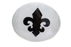 Women Men Silver Metal Unisex Belt Buckle Bling Fleur De Lis French Lily Flower