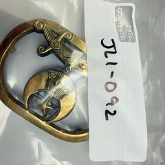 Vintage 1980 Solid Brass Shriners Belt Buckle Scimitar Crescent Sphinx Star