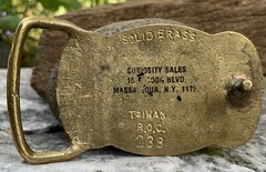 Vintage YUKON Public Safety Solid Brass Belt Buckle Police Fire Badge 2×3”