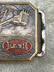 Vintage Construction Belt Buckle P&H Pawling Harnischfeger “Quality P&H Service”