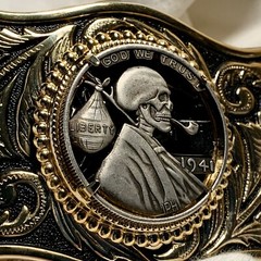 Unique Abraham Lincoln Skull Hobo Nickel Cut Out Coin Design Belt Buckle