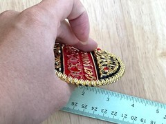 Western Buckle Gold Black Red Cowboy 4×3 for 2 » Hooey Buckle Hebilla Vaquero