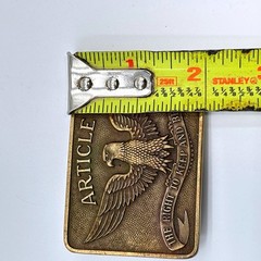 Vintage LS Brass Belt Buckle Article II Right to Keep and Bear Arms Eagle USA