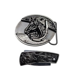 Western Horse 2 in 1 Zinc Alloy Metal Belt Buckle