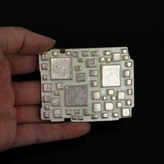 Rose Mother of Pearl Belt Buckle With Square 3D Pattern In Modern Style