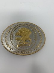 North American Hunting Club Life Member Belt Buckle Silver Gold Eagle Western