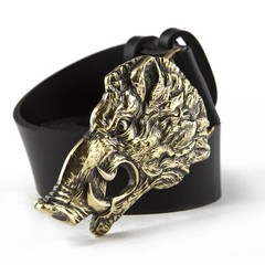 Belt buckle Wild boar head, Handmade hunter trophy wild boar