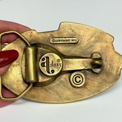 Vintage 1975 Adezy Cascades Mountain High Oregon Belt Buckle Brass Tone