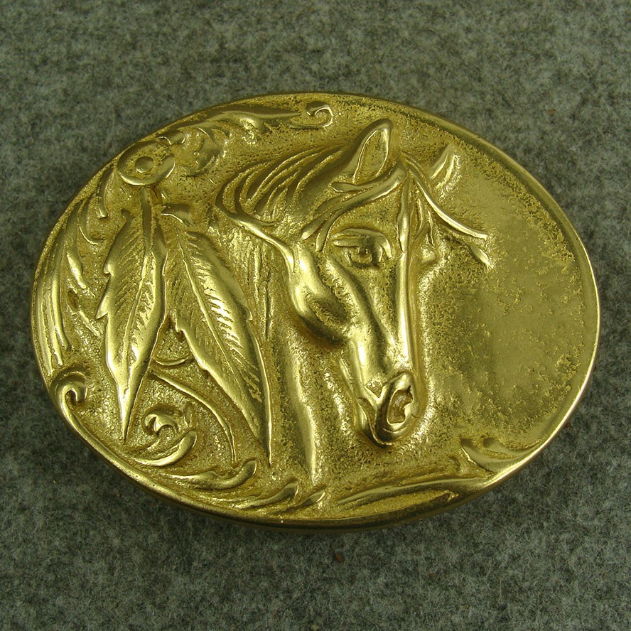 Heavy duty Brass “ Horse ” Belt Buckles For 1.5&Prime; Oval Plate Pin Buckle Z216