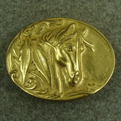 Heavy duty Brass “ Horse ” Belt Buckles For 1.5&Prime; Oval Plate Pin Buckle Z216