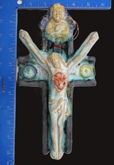 Wall Cross Jesus cross Pottery Studio Stoneware ceramic Hand Craft Canada