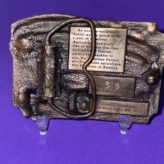 Vintage Belt Buckle 1984 Agriculture Backbone of America Farmer Tractor Limited