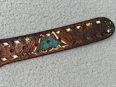 The Great American Buckle Co ENAMEL EAGLE 1243 Belt Buckle W/ Belt USA VTG 1983