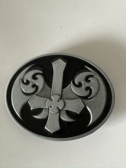 Celtic Iron Cross Pattern Totem Black Metal Belt Buckle