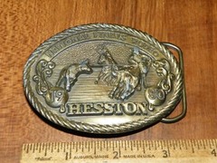 1980 Brass Belt Buckle – HESSTON NATIONAL FINALS RODEO 6th Edition