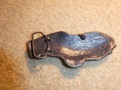 Vintage 1970s Brass Corvette Car Belt Buckle 5 1/2&Prime; Wide