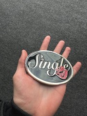 🚨 Y2K “SINGLE 💋” RARE AVANT GARDE LUXURY BELT BUCKLE