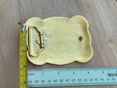 Western Buckle Gold Red Cowboy 4.5 »x3.5 » for 2 » Hooey Buckle Hebilla Vaquero