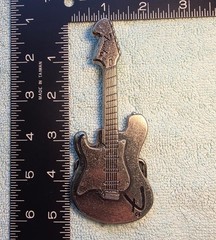 Vtg Classic 1980s Fender Stratocaster Guitar Belt Buckle – Gunmetal Gray – 5&Prime;x2&Prime;