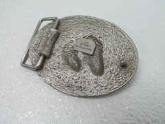 Western Belt Buckle A-5 1991 Siskiyou Gifts Silver Tone Horse Mens