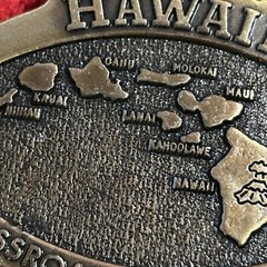 Hawaii Crossroads Pacific Metal Brass Belt Buckle The Aloha State VTG