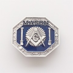 Antique Silver Enamel Mason Belt Buckle Gurtelschnalle Stock in US