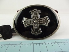 Pugs Gear Belt Buckle Enamel Iron Cross Independence Trucking Skater NWT