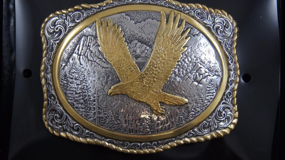 CRUMRINE Gold and Silver Tone Eagle Buckle 38046