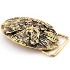 Biker RIDE OR DIE belt buckle with skull and dead horse, Solid brass belt buckle