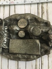 Vintage 1986 Brass USA Patriotic Proud To Be An American Veteran Belt Buckle War