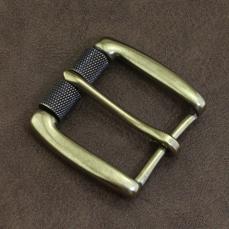 Replacement Brass Roller Buckle 4cm Inside Wide Men Leather Belt Snap On Vintage