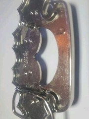 Rock Rebel 4 Skulls Metal & Lacquered Belt Buckle Silver & Black