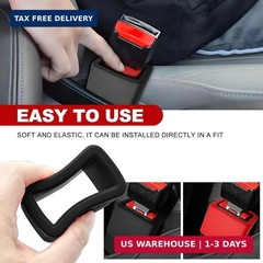2-Pack Silicone Safety Belt Buckle Holder & Booster | Non-Slip Buckle Fixer for