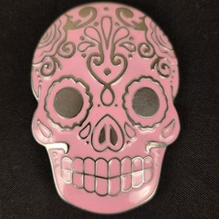 Monster Steel Pink Sugar Skull Belt Buckle Day of the Dead Calavera Metal