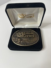 Vintage WILD WELL CONTROL Oil Field Belt Buckle – Solid Bronze – Limited Edition