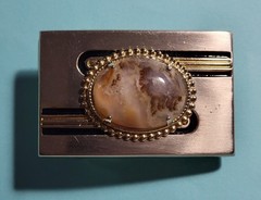 Vintage Agate Stone Belt Buckle Men&rsquo;s 2-1/2&Prime; by 1-5/8&Prime;