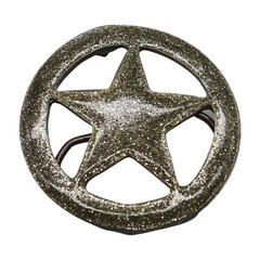 Men Women Belt Buckle Silver Metal Texas Lone Star Glitter Teen Kids Style TX