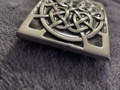 Celtic Knot Swirl Pattern Oval Pewter 2002 Great American Products Belt Buckle